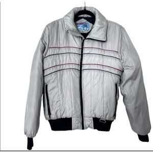 Vintage Ski Moves Puffer Jacket In Silver Men’s Medium